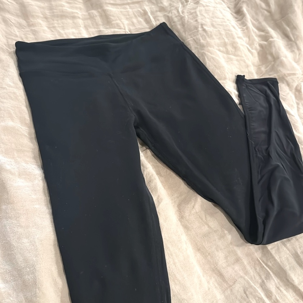 Fabletics Midrise Black and Mesh Leggings